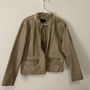 Women’s Faux Leather Tan Jacket Size XL
